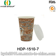 Single Wall Disposable 12oz Coffee Paper Cup with Lid (HDP-1510-7)